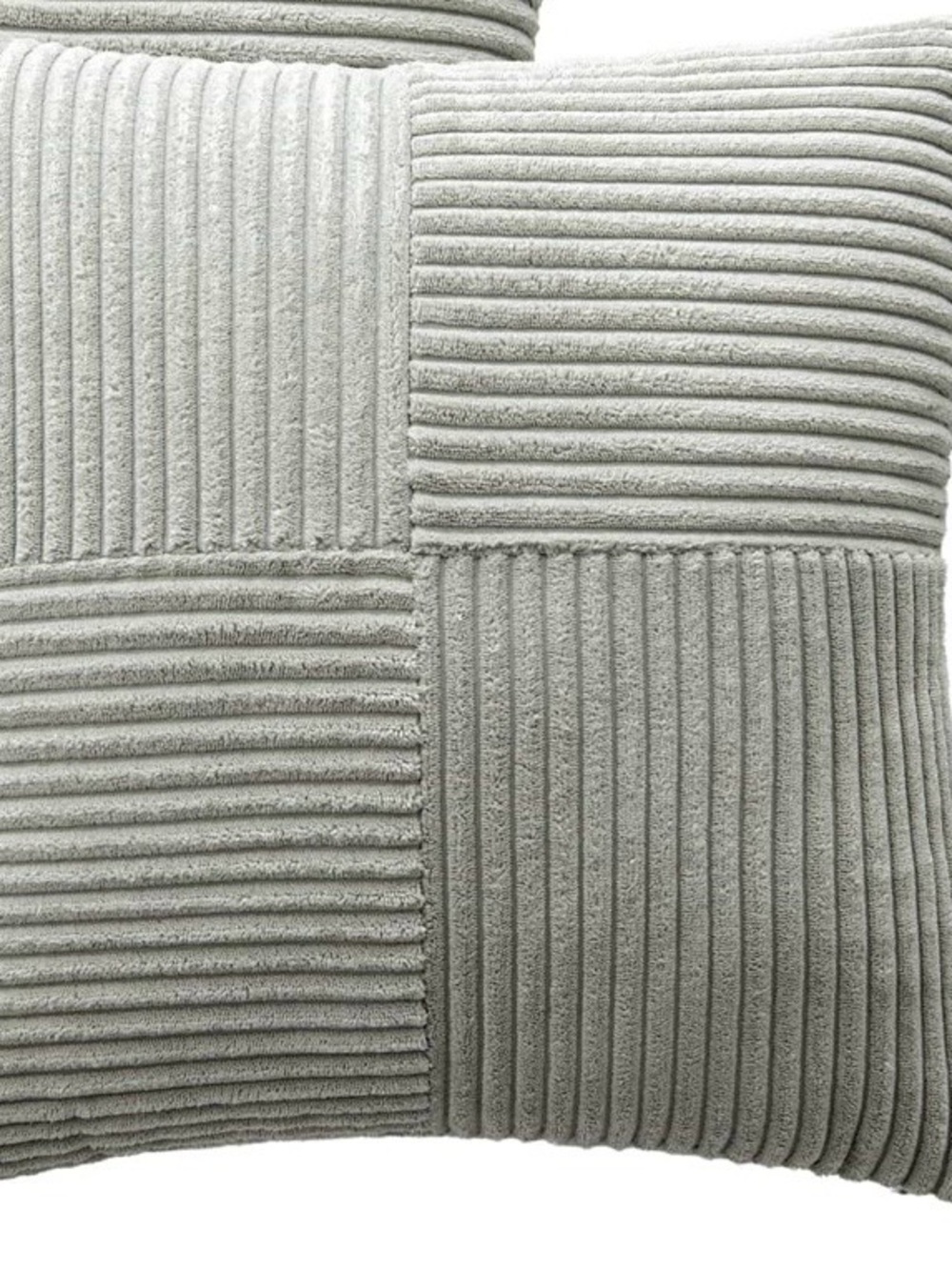 Textured Ribbed Throw Pillow Cover (1) in Light Gray